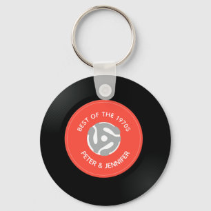 Vinyl Record Single "45" Design Keychain
