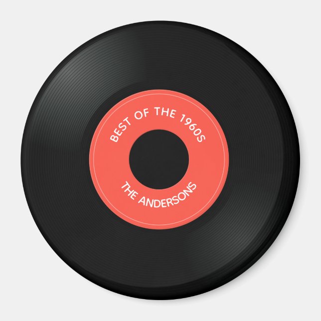 Vinyl Record Single "45" Design Magnet (Front)