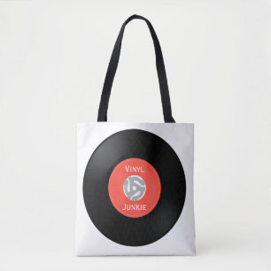 Vinyl Record Single 45RPM Design Tote Bag