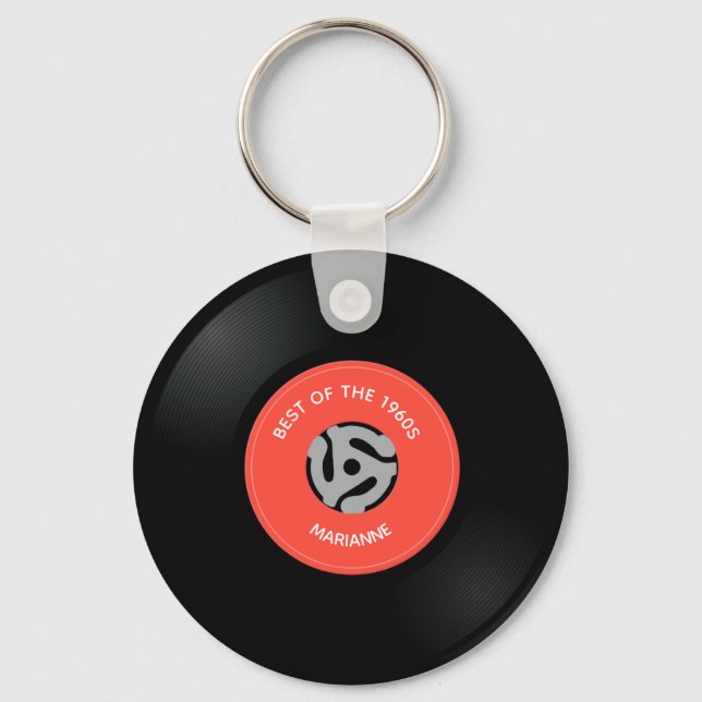 Vinyl Record Single Design Keychain (Front)
