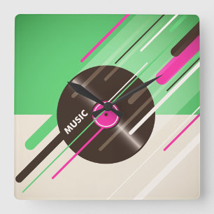 Vinyl Record  Square Wall Clock