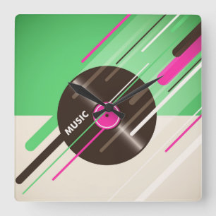 Vinyl Record  Square Wall Clock