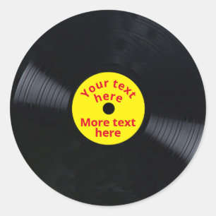 Vinyl Record STICKER Customisable Text
