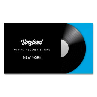 Vinyl Record Store Magnetic Business Card