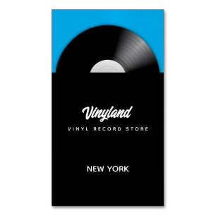 Vinyl Record Store Magnetic Business Card