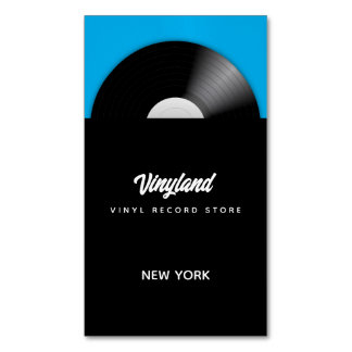 Vinyl Record Store Magnetic Business Card