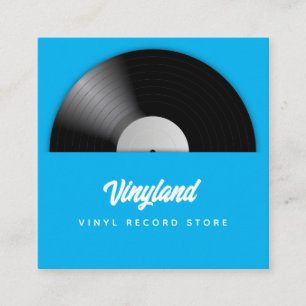 Vinyl Record Store Square Business Card
