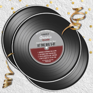 Vinyl Record Surprise Birthday Party Invitation
