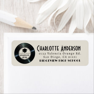 Vinyl Record Tan Graduation Return Address