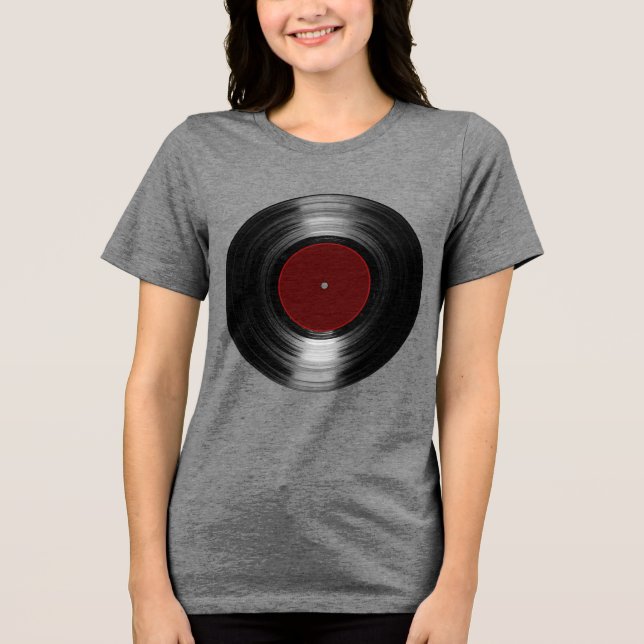 vinyl record Tri-Blend shirt (Front)
