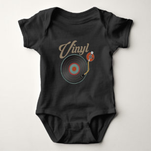 Vinyl Record Turntable Style Music Retro Record DJ Baby Bodysuit