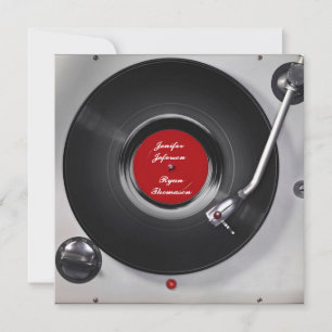 vinyl record wedding Invitation