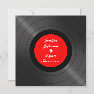 vinyl record wedding Invitation