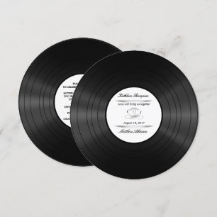 vinyl record wedding invitation