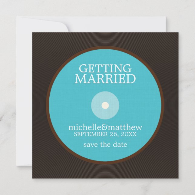 Vinyl Record Wedding Save the Date (Front)
