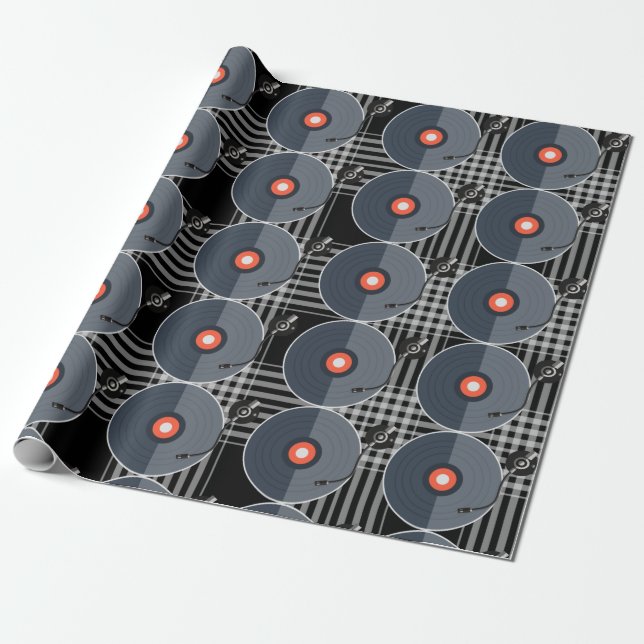 Vinyl Record Wrapping Paper (Unrolled)