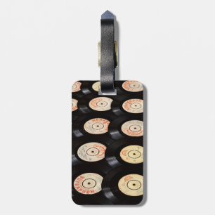 Vinyl Records Background Luggage Tag