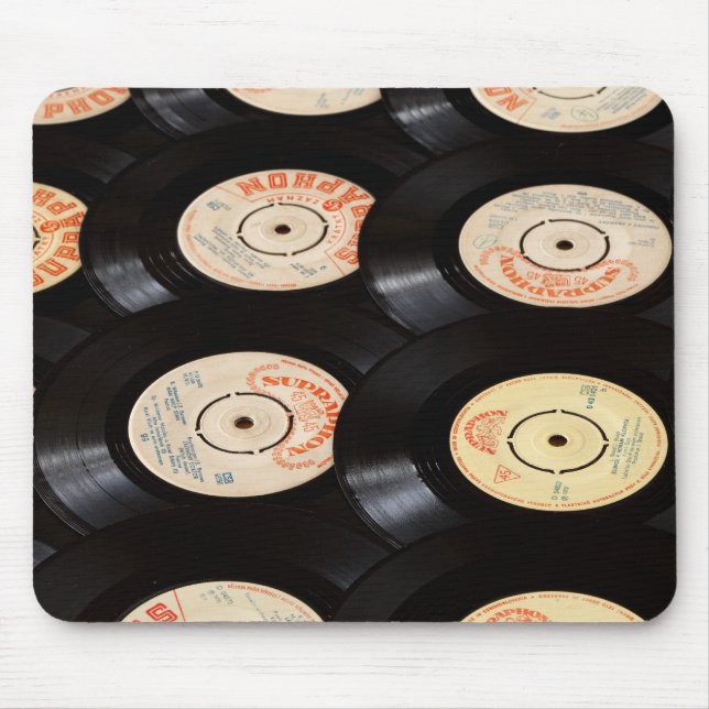 Vinyl Records Background Mouse Mat (Front)