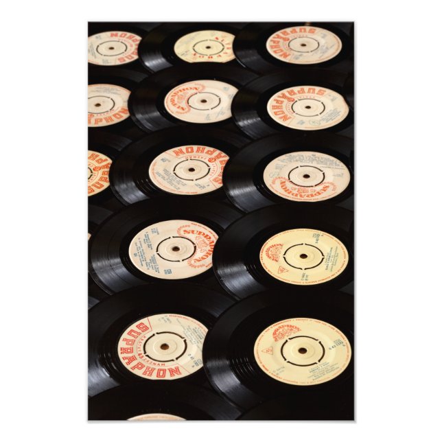 Vinyl Records Background Photo Print (Front)