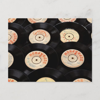 Vinyl Records Background Postcard