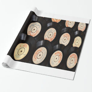 Vinyl Records Background Wrapping Paper