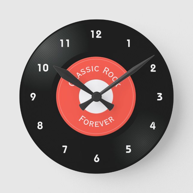 Vinyl Records Design Round Clock (Front)