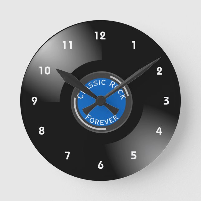 Vinyl Records Design Round Clock (Front)