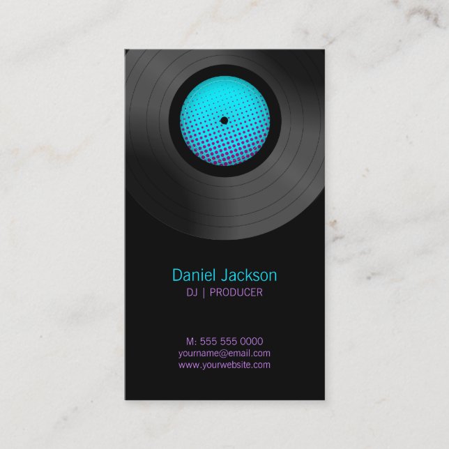Vinyl Records DJ Music Store Business Card (Front)