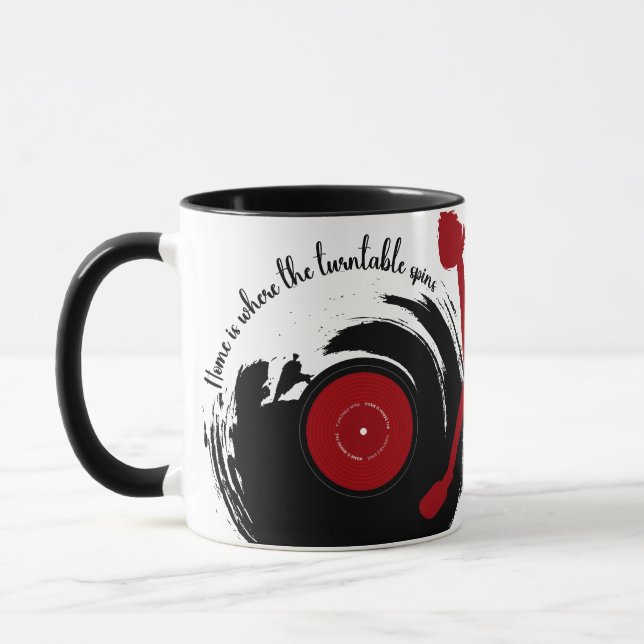 Vinyl Records Home Is Where The Turntable Spins Mug (Left)