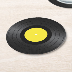 Vinyl Records Images  Round Paper Coaster