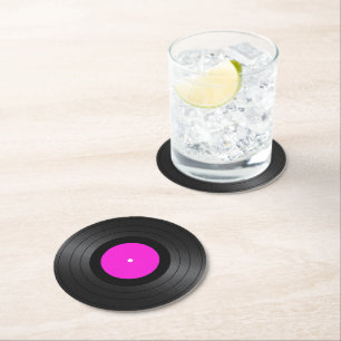 Vinyl Records Images  Round Paper Coaster