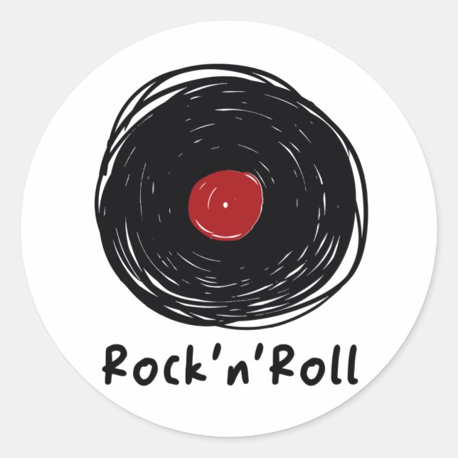 Vinyl Records Lover Collector Rock n Roll Classic Round Sticker (Front)