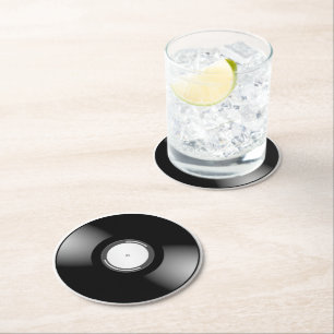 Vinyl Records Music Band Retro Vintage LP Round Paper Coaster