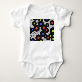 Vinyl Records: Music Note Pattern Baby Bodysuit