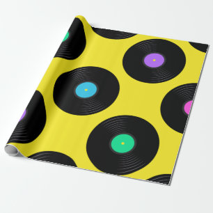 Vinyl Records Pattern Wrapping Paper