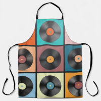 Vinyl Records. Retro LP Discs Set vintage Illustra