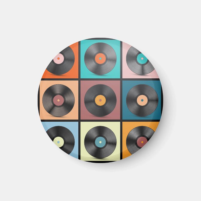 Vinyl records: retro LP set. Magnet (Front)