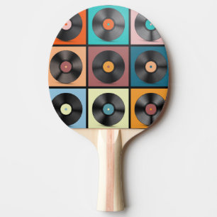 Vinyl records: retro LP set. Ping Pong Paddle