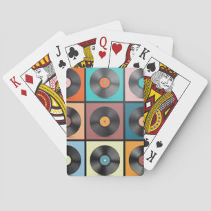 Vinyl records: retro LP set. Playing Cards