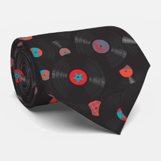 Vinyl Records Vintage Retro Style Men's Tie