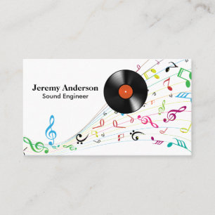 Vinyl Recors   Music Notes Business Card