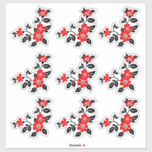 Vinyl red poppy stickers