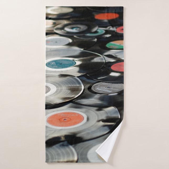 Vinyl retro plastic old black bath towel (Bath Towel)
