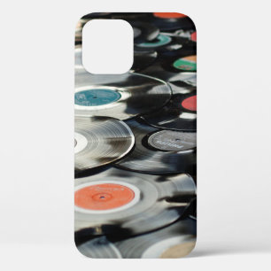 Vinyl retro plastic old black iPhone 12 case