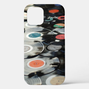 Vinyl retro plastic old black iPhone 12 case