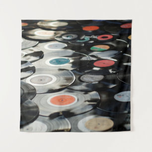 Vinyl retro plastic old black tapestry