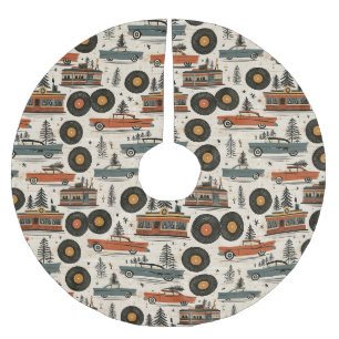 Vinyl Roadside Christmas Tree Groove Brushed Polyester Tree Skirt