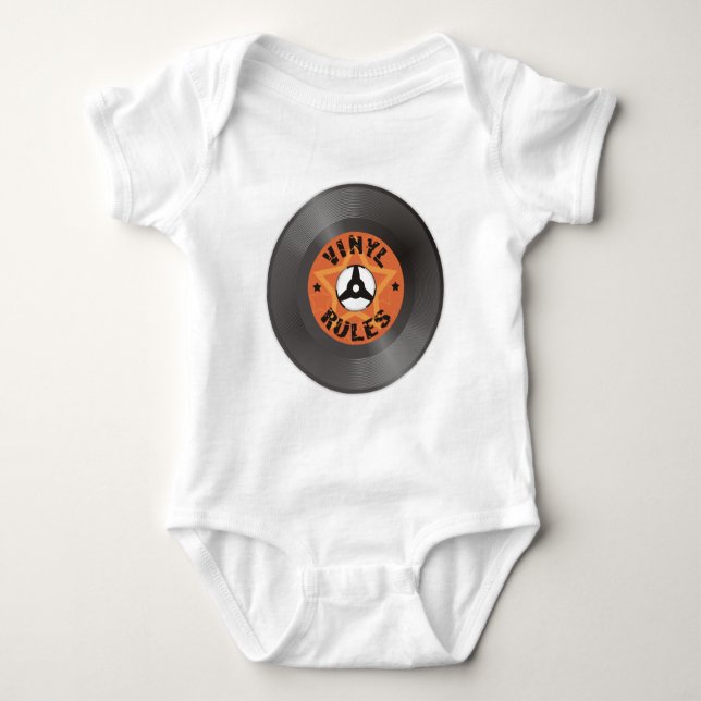 Vinyl Rules Baby Bodysuit (Front)