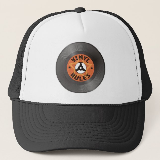 Vinyl Rules Trucker Hat (Front)