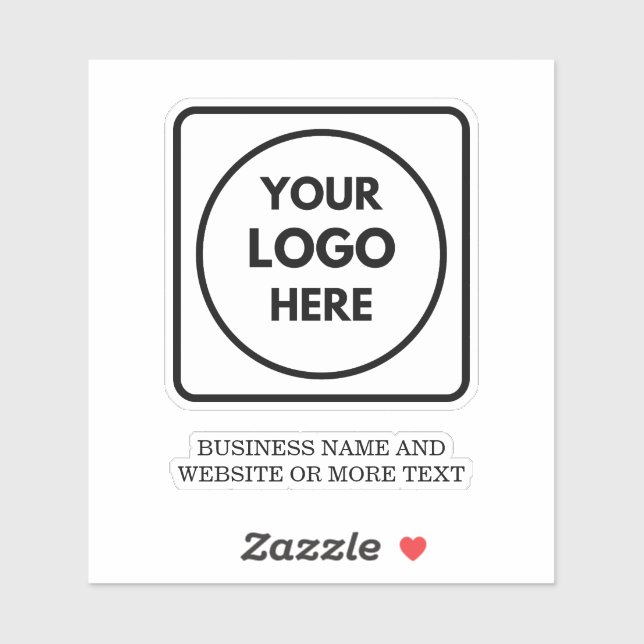 Vinyl Square Logo Text Business QR label (Sheet)